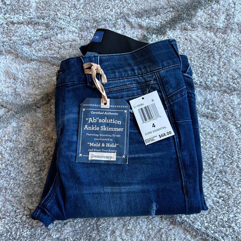 Democracy Womens Jeans Blue 4 Ab Solution Ankle Skimmer, Stretch NWT $68.00